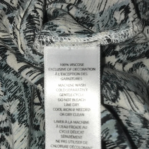 BEACHLUNCHLOUNGE ballon sleeves round neck w/ v-neck silver beads, sequins SZ XL - Picture 8 of 11